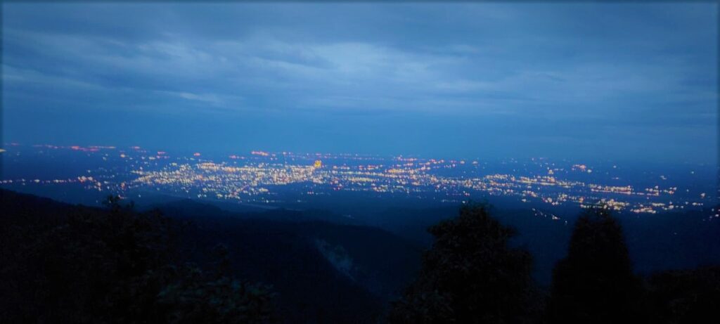 woods adventure camp night view